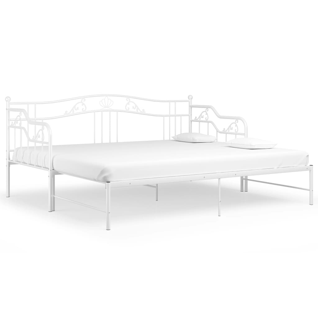 Ausziehsofa Bettgestell Schwarz Metall 90x200 cm