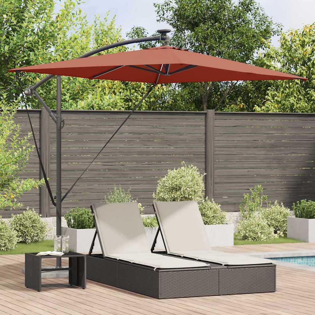 Sonnenschirm Sand 294 x 200 x 270 cm Polyester und Aluminium