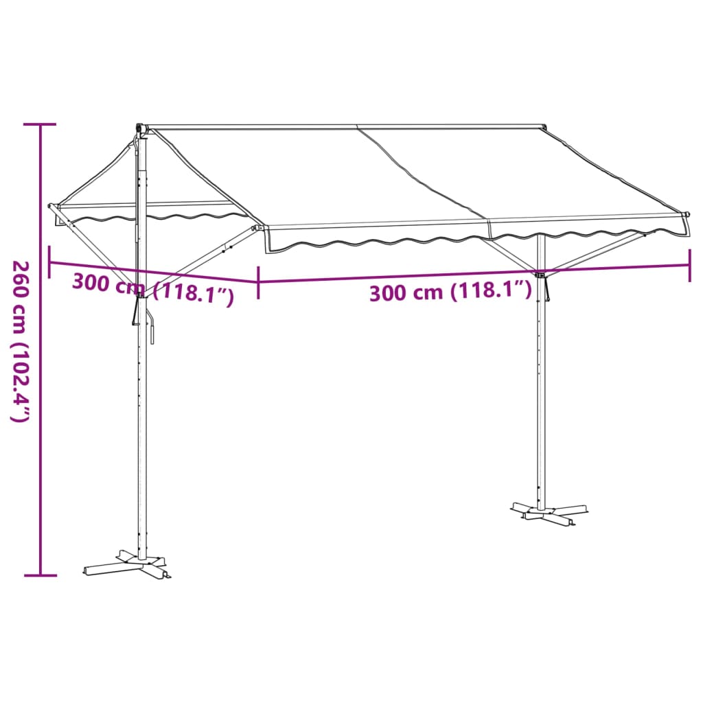 Freistehende Markise 400x300 cm Anthrazit