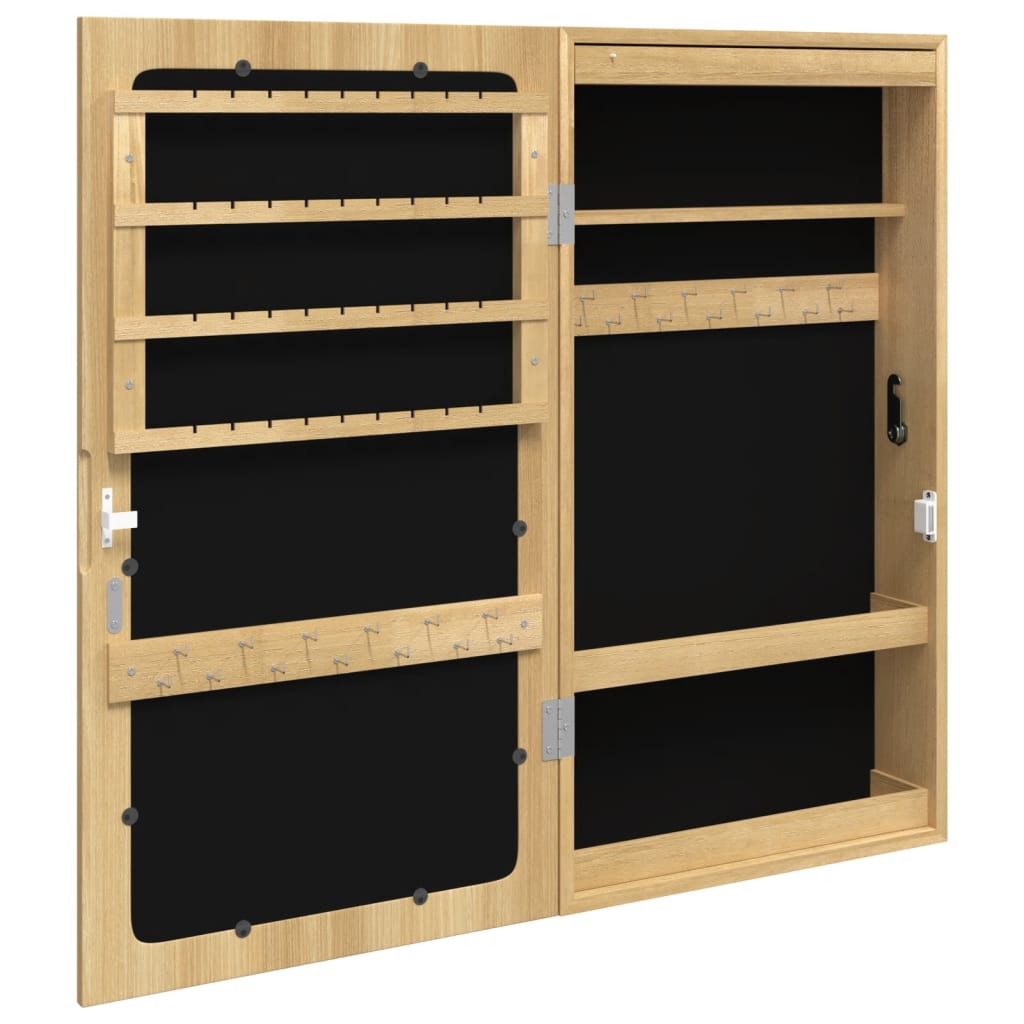 Spiegel-Schmuckschrank mit LED-Beleuchtung Wandmontage Weiß