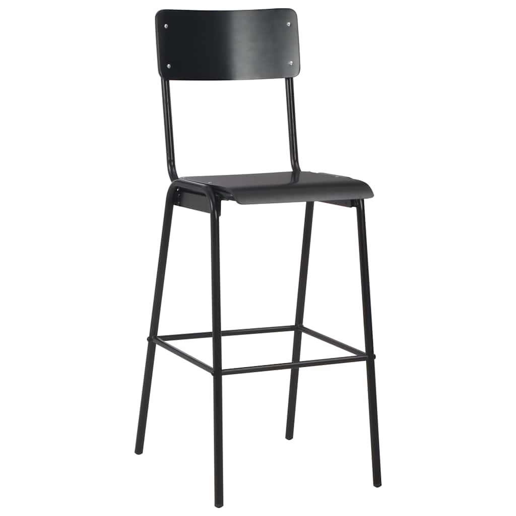 Barhocker 4 Stk. Massives Sperrholz Stahl