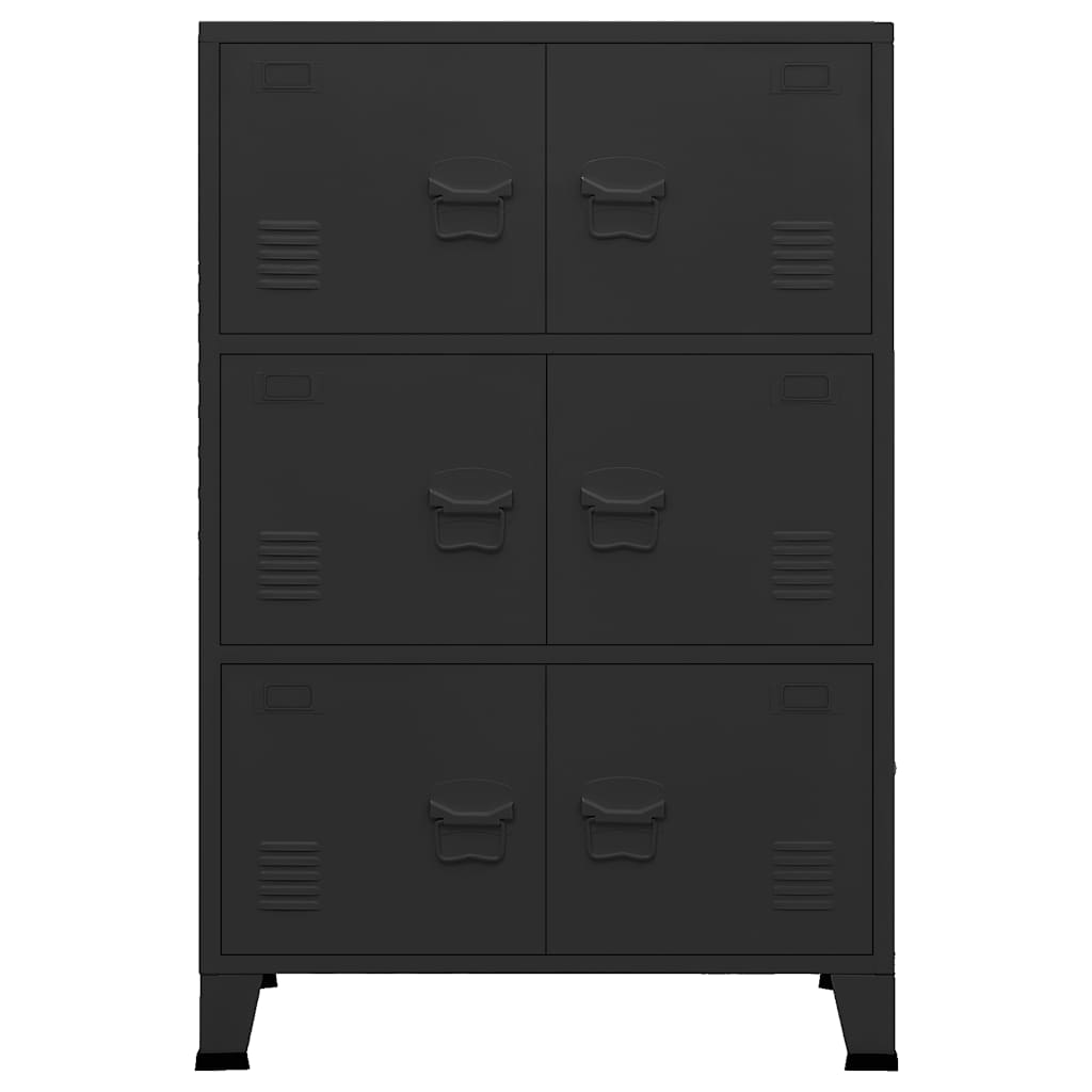 Lagerschrank Industrial Schwarz 75x40x80 cm Stahl