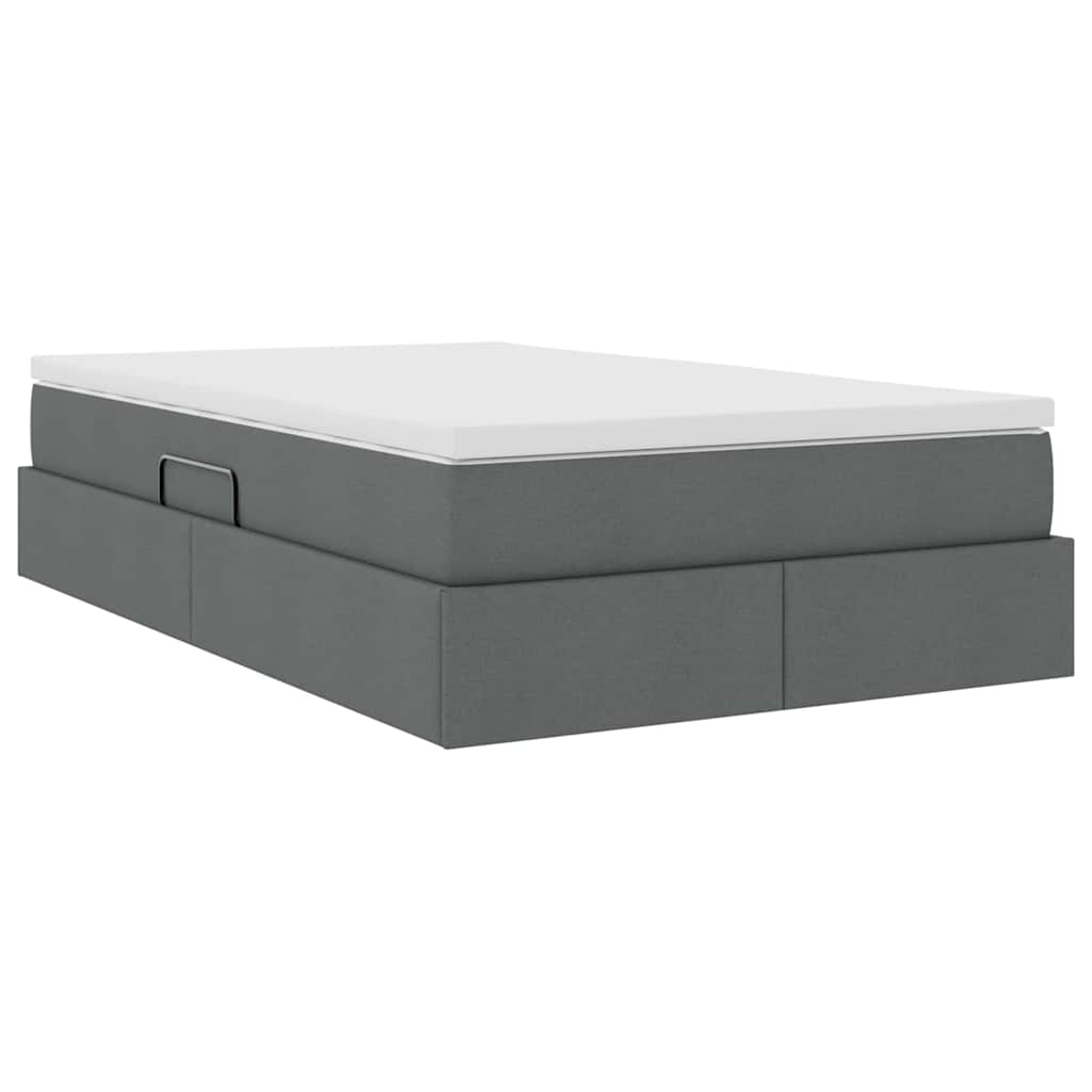 Aufbewahrungsbett mit Matratze Hellgrau 90 x 190 cm Polyester