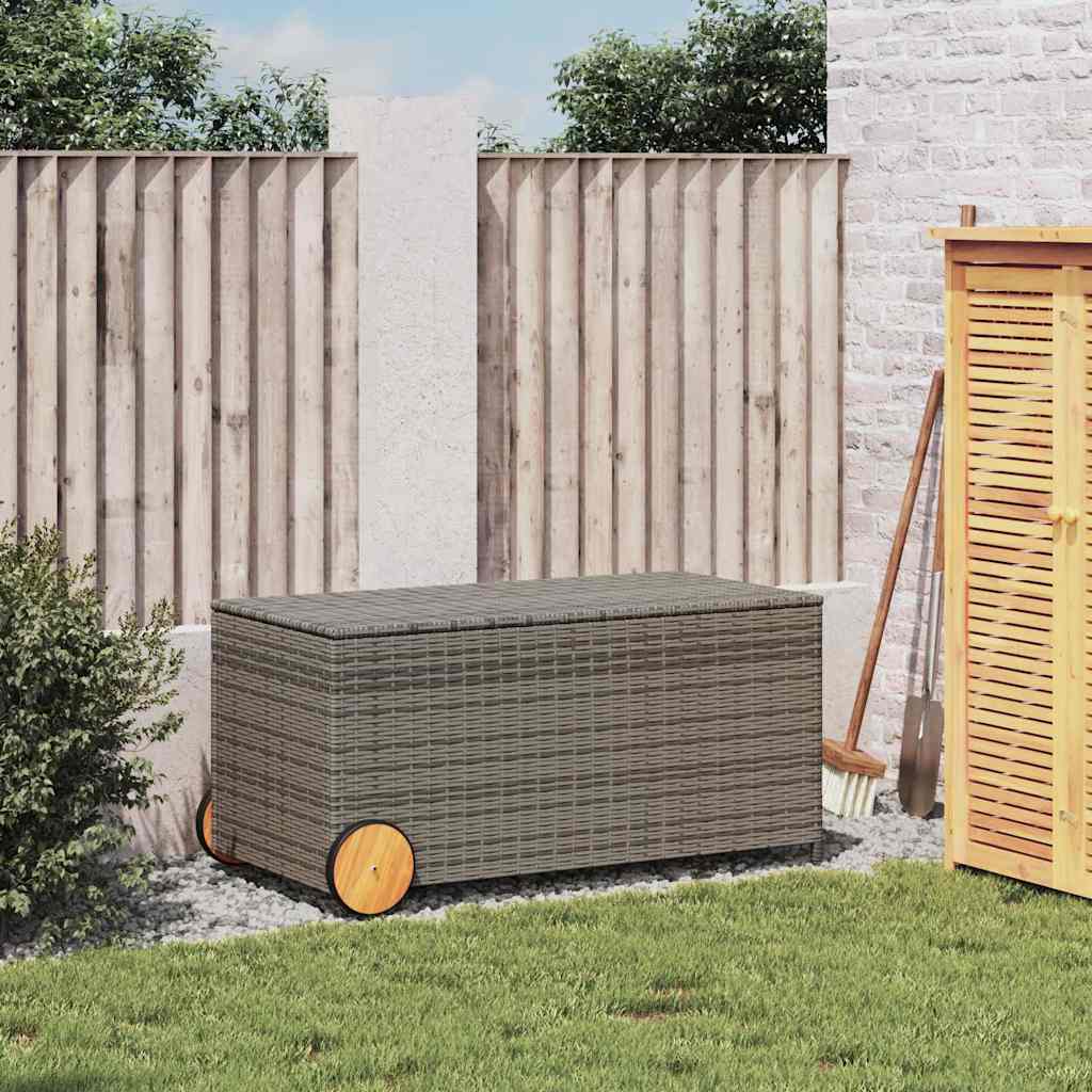 Gartentruhe Schwarz 283L Poly Rattan