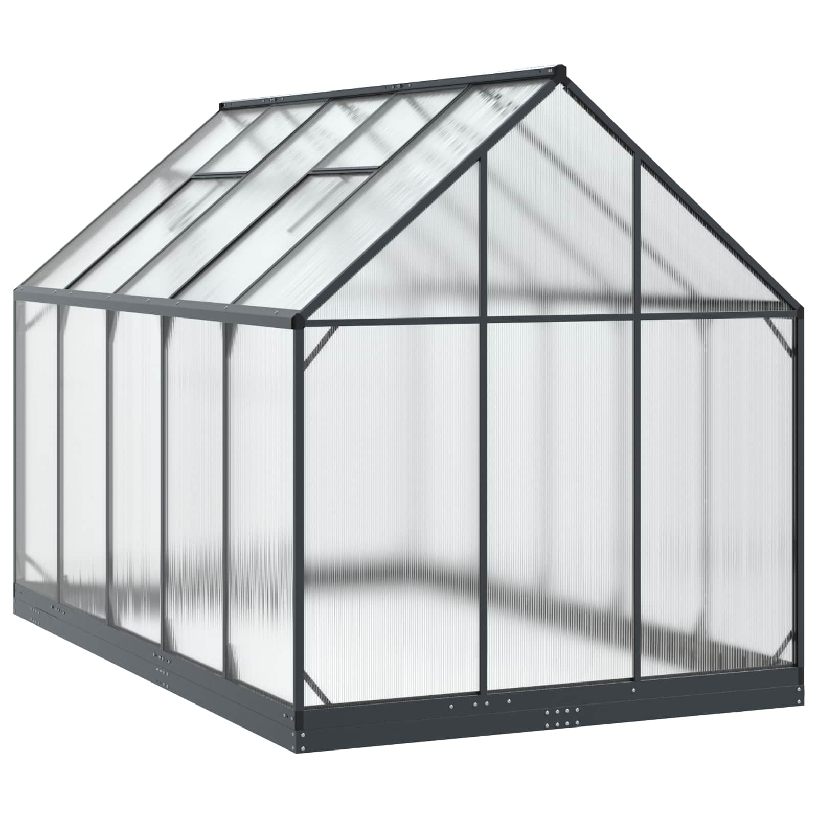 Garten Gewächshaus mit Tür Anthrazit 183,5 x 183,5 x 207 cm