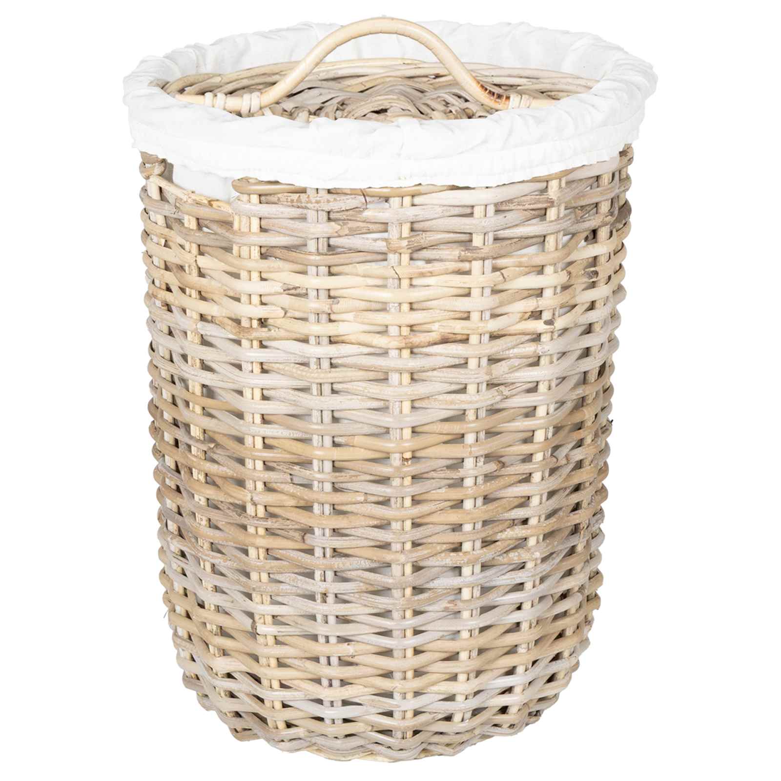 Wäschekorb mit Deckel 2 pcs Natürliches Grau Kubu Rattan