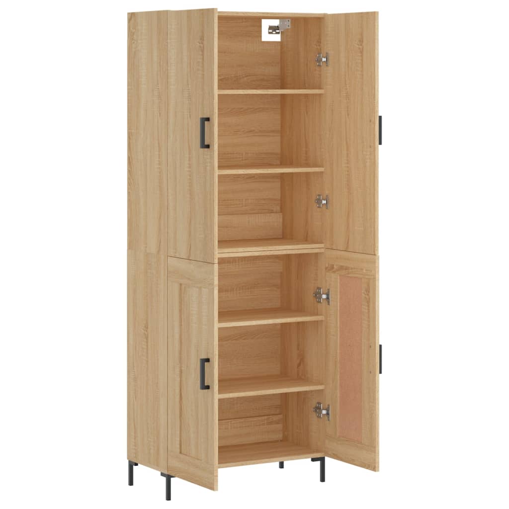 Highboard Betongrau 69,5x34x180 cm Holzwerkstoff