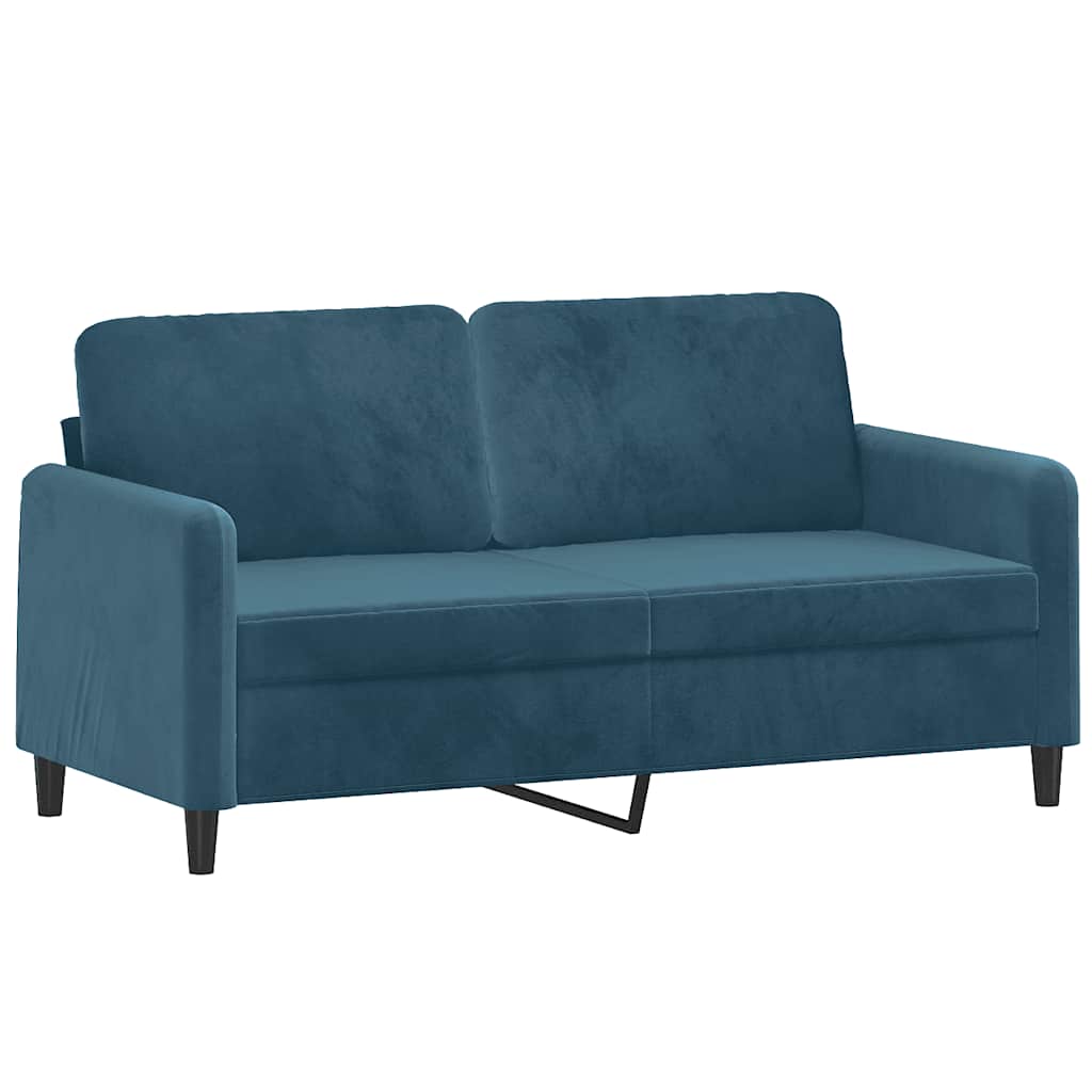 2-Sitzer-Sofa mit Zierkissen Dunkelgrün 120 cm Samt