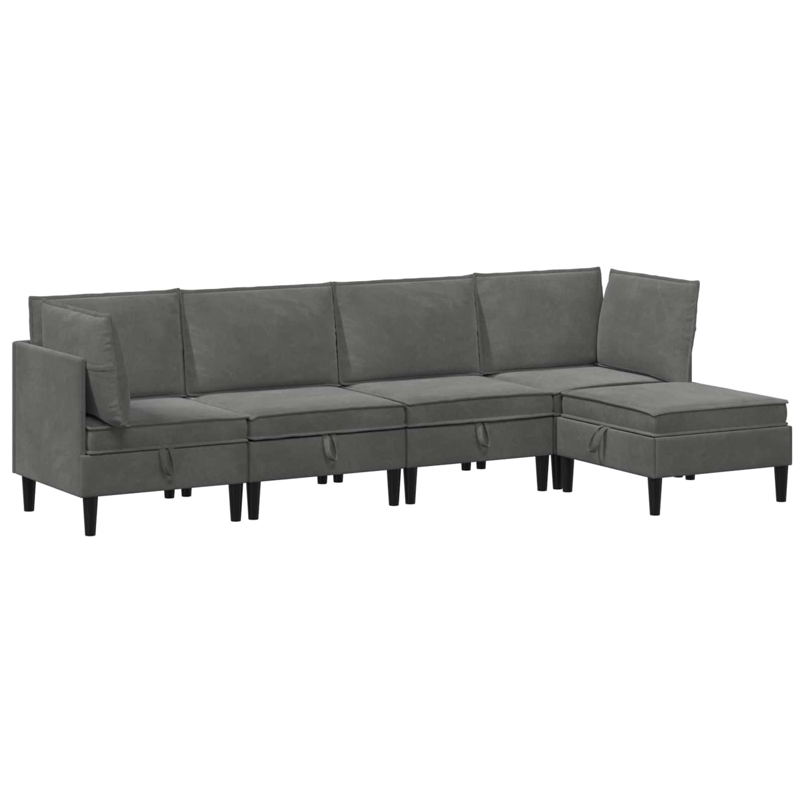 Wohnzimmergarnitur mit Kissen mit Speicher 3 pcs Hellgrau Samt