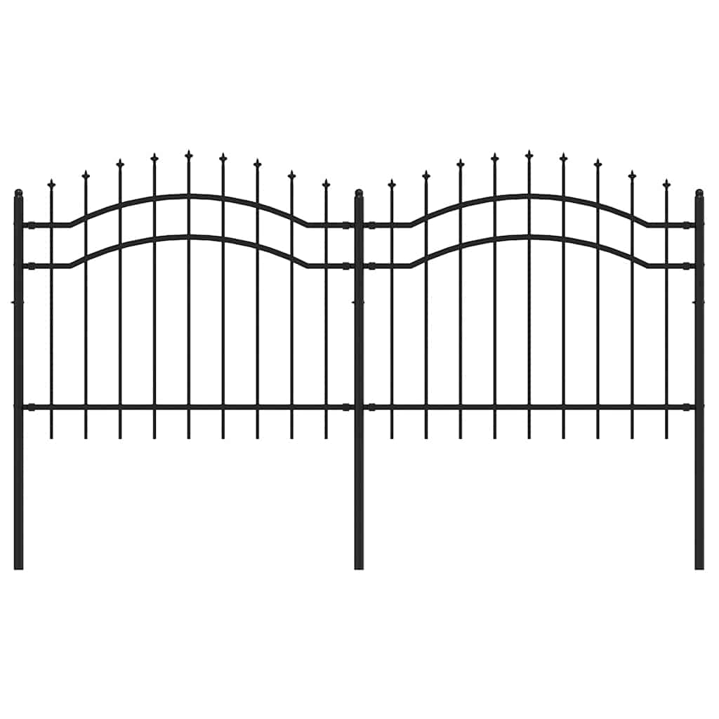 Gartenzaun Woerden mit Speerspitze Schwarz 240 x 75 cm Stahl