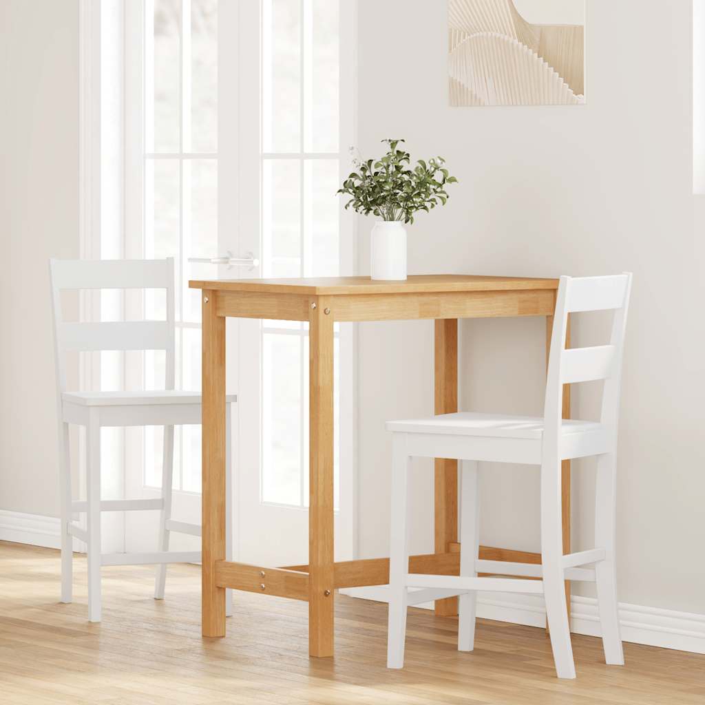 Barhocker mit Kissen 2 Stk. Braun Massivholz Gummibaum