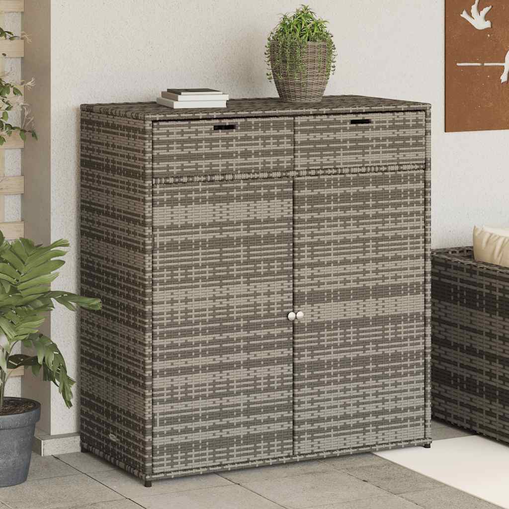 Gartenschrank Schwarz 55x55x111 cm Poly Rattan