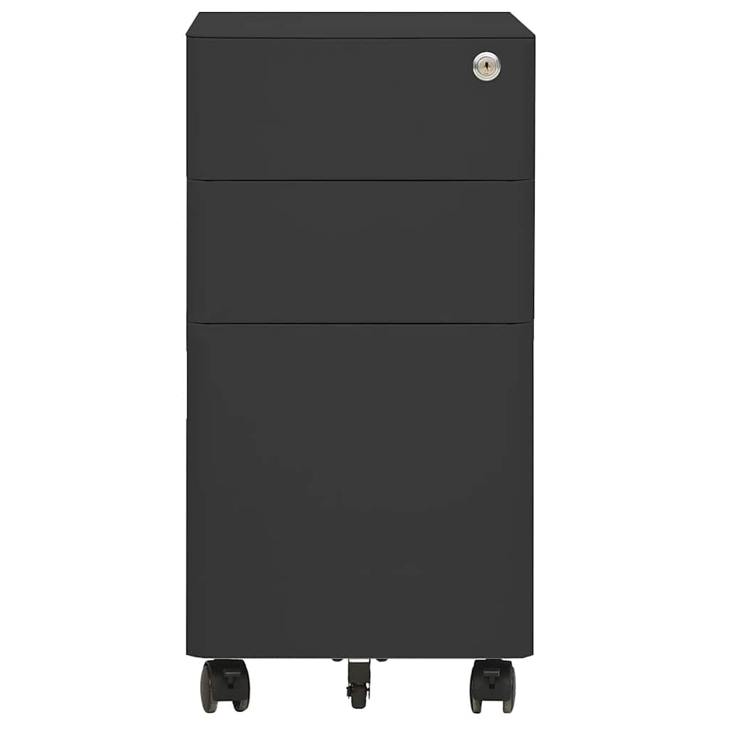 Aktenschrank mit Rollen Weiß 30x45x59 cm Stahl