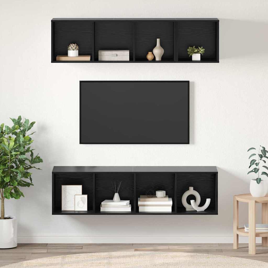 3-tlg. TV-Schrank-Set Grau Holzwerkstoff