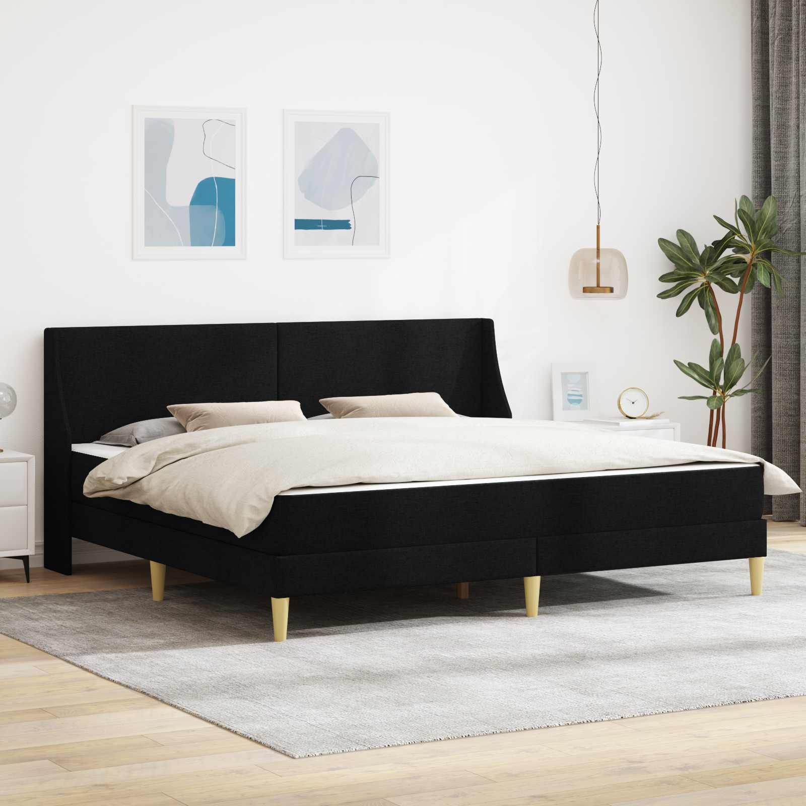 Bettgestell mit Matratze Hellgrau 80x 200 cm Polyester