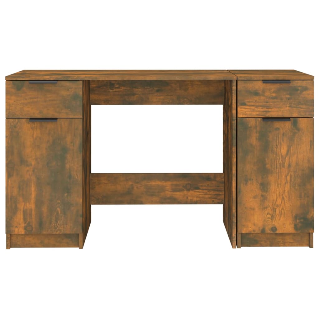 Schreibtisch mit Beistellschrank Weiß Holzwerkstoff