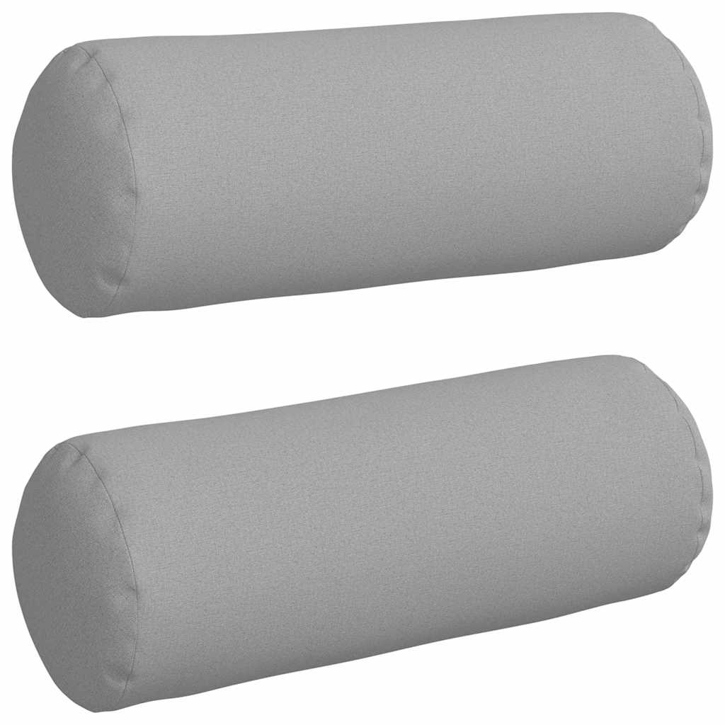 Bolsterkissen 2 Stück Hellgrau Ø 15 x 40 cm Stoff