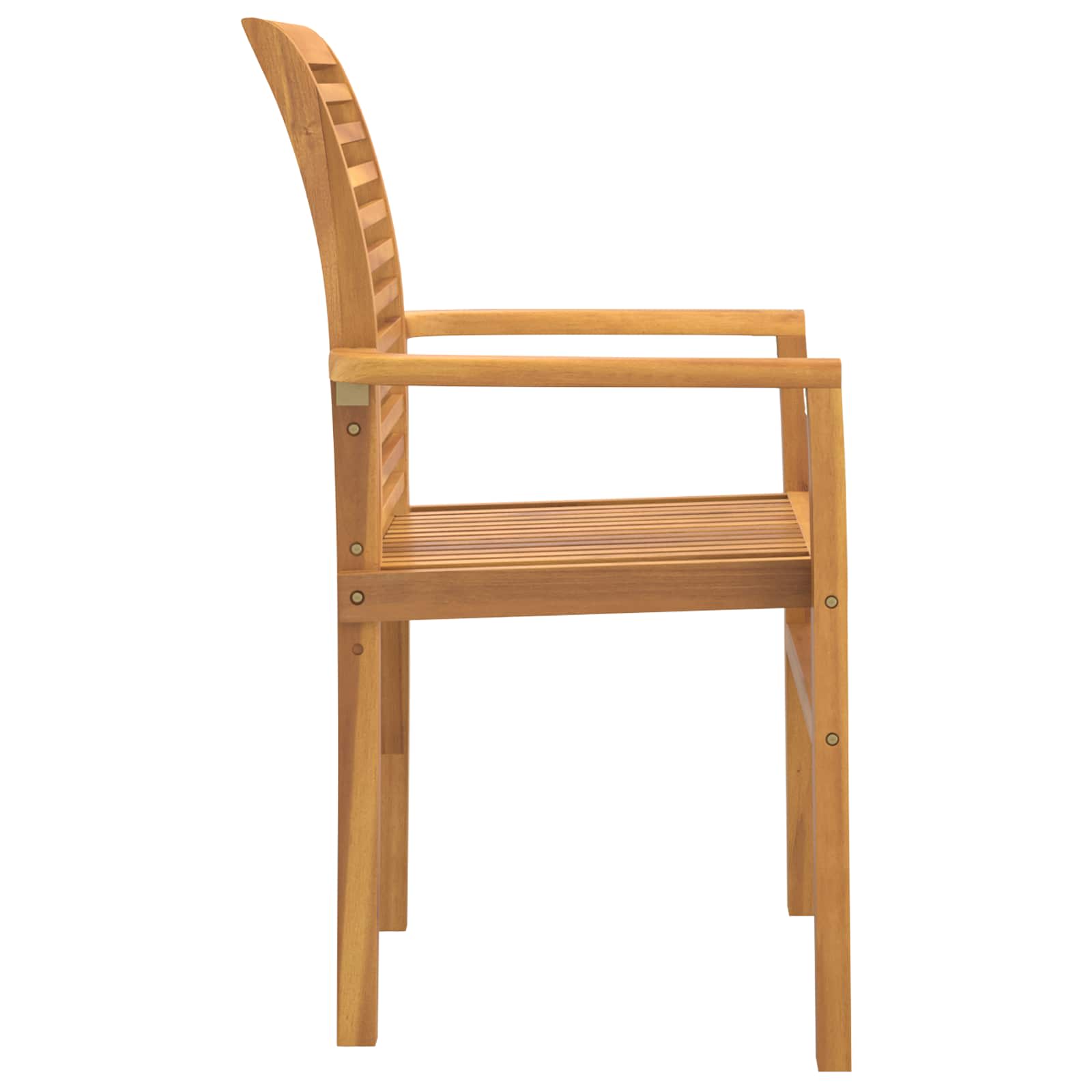 Essstühle 6 Stk. Stapelbar Massivholz Teak