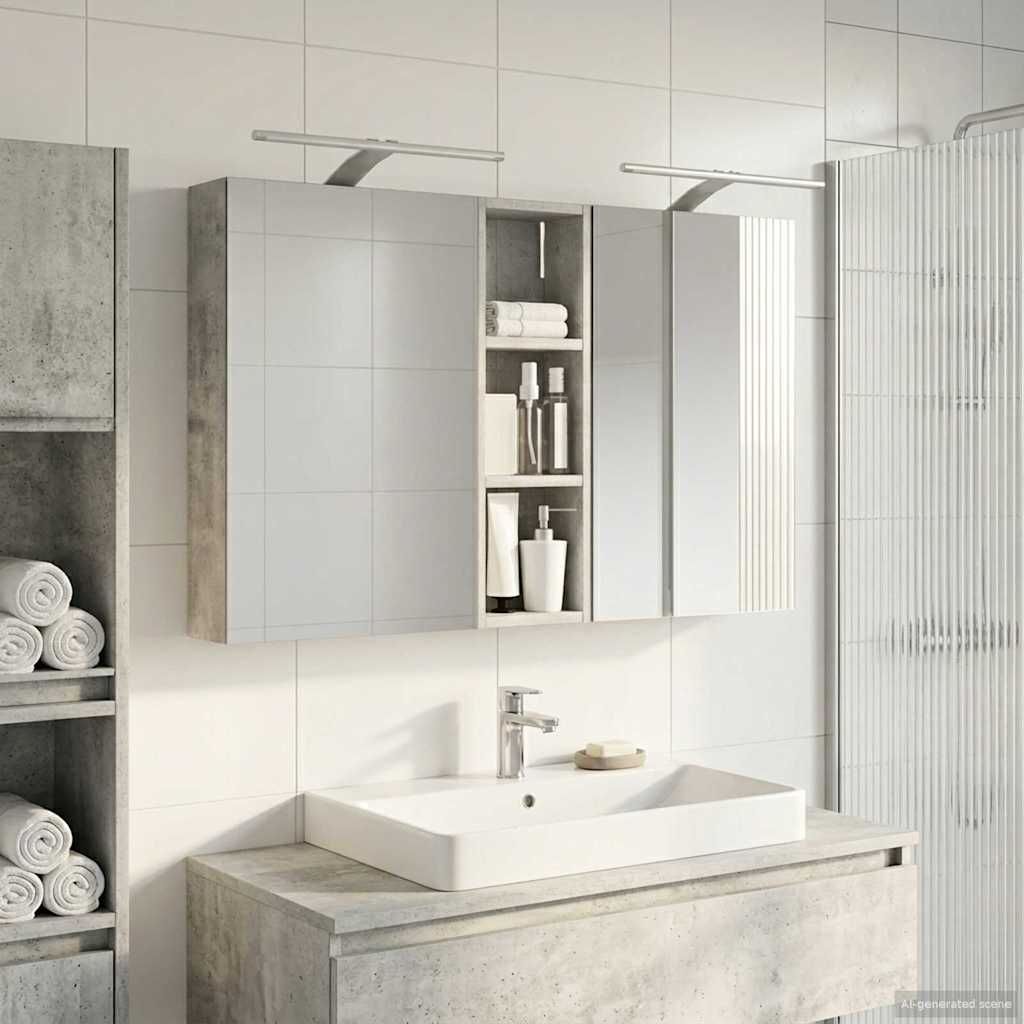 Badezimmerschrank-Set 3 pcs 80 x 10,5 x 50 cm Holzwerkstoff