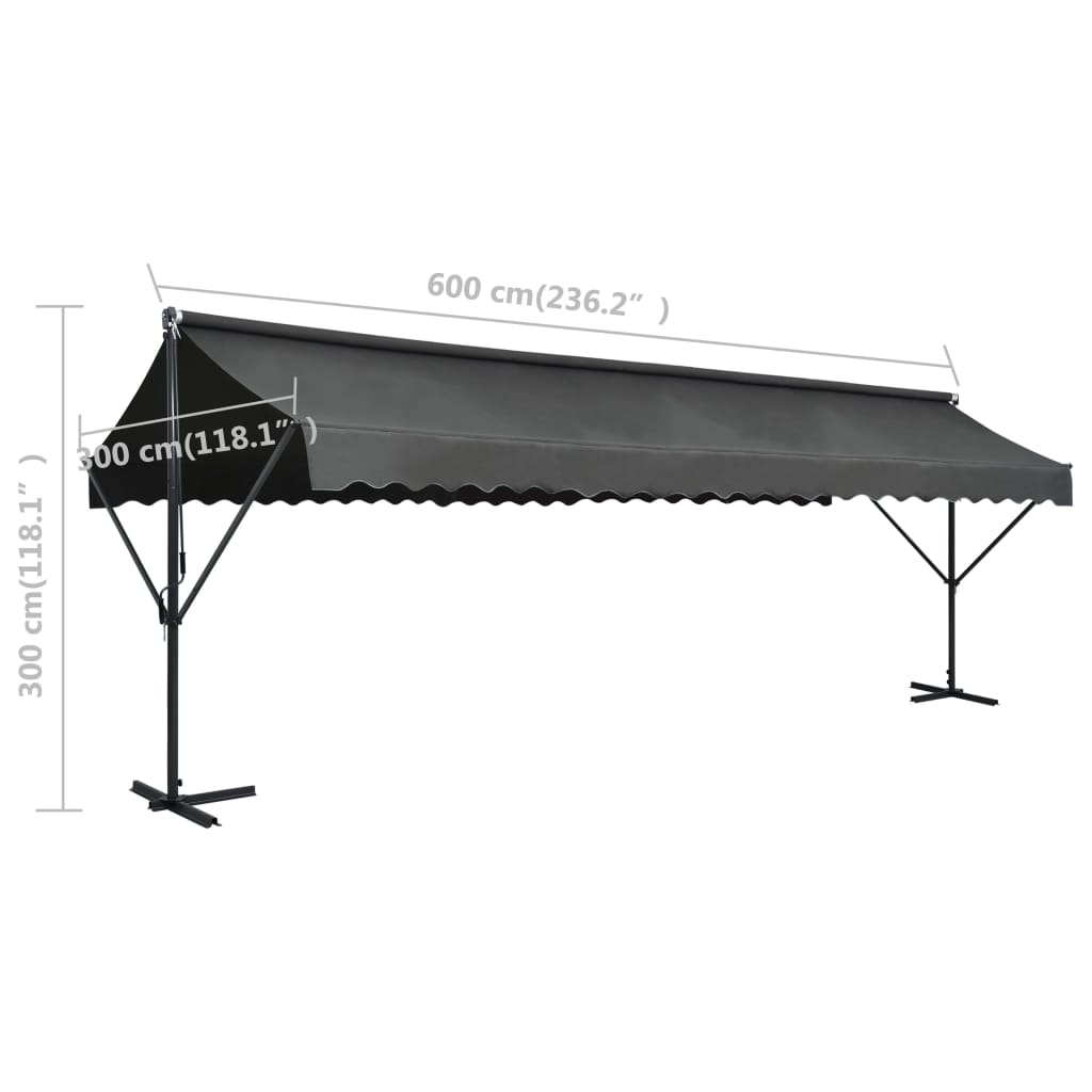 Freistehende Markise 400x300 cm Anthrazit