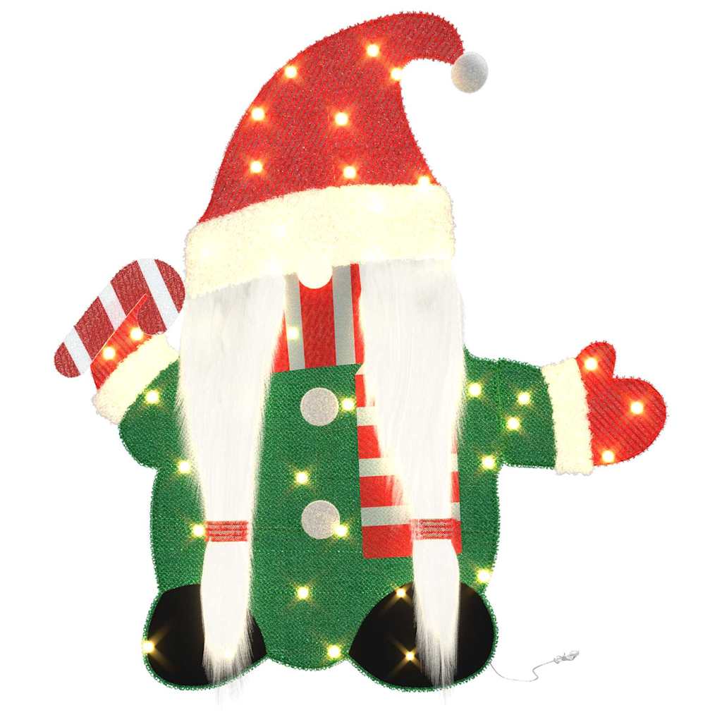 Beleuchteter Weihnachtsmann Warmes Weiß 70 x 62 cm Lamé-Stoff