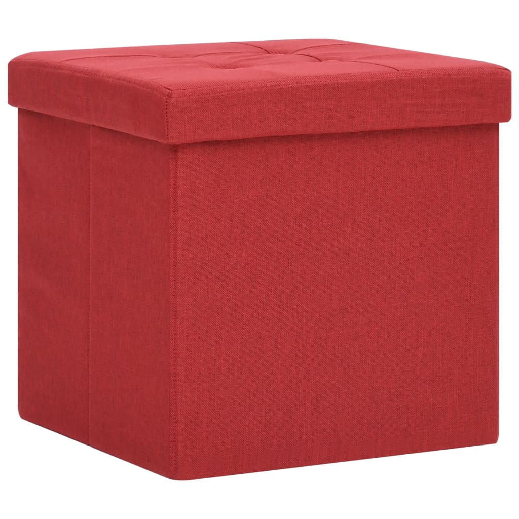 Hocker mit Stauraum Cremeweiß Leinenoptik