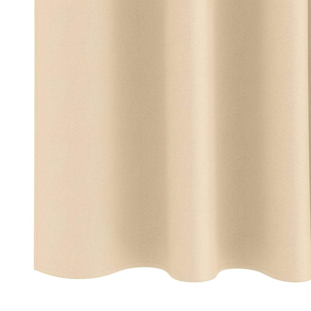 Verdunkelungs-Vorhänge mit Ringen 2 pcs Beige 140 x 140 cm