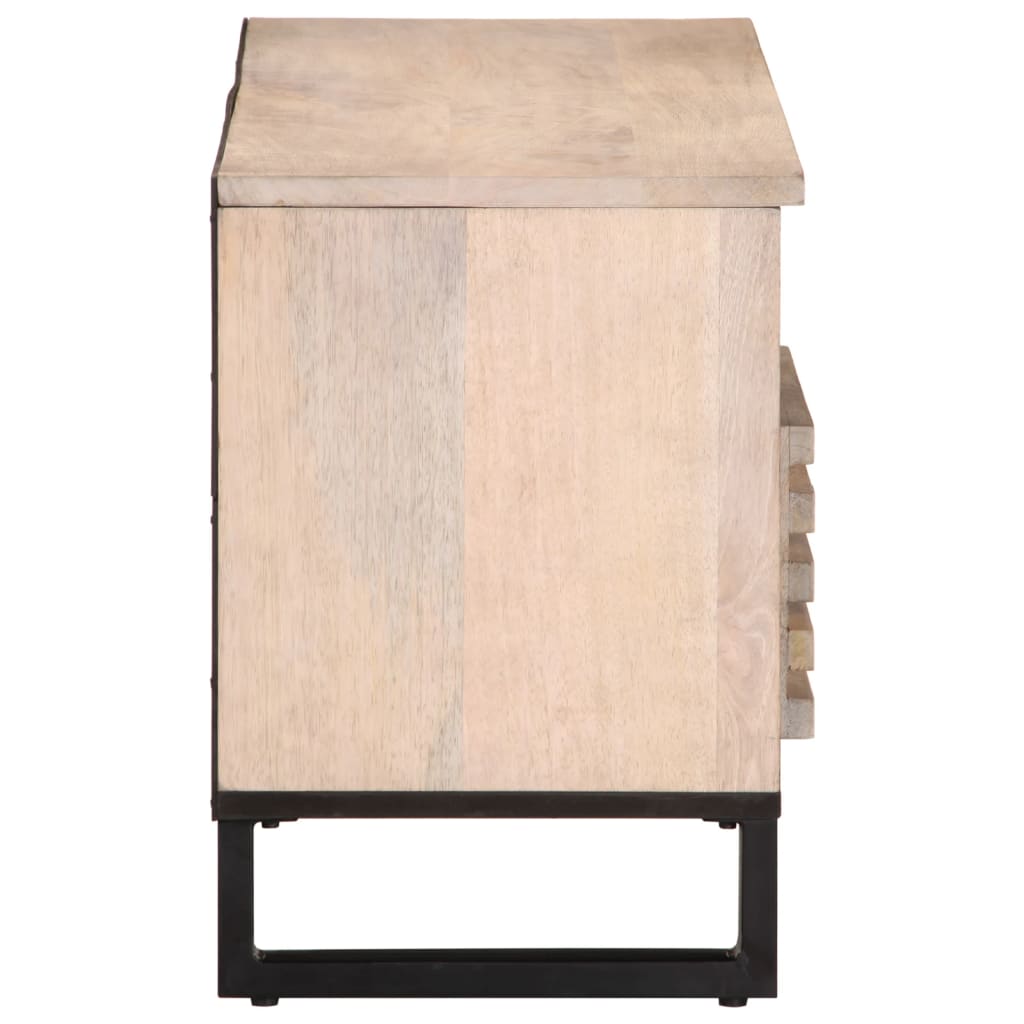 TV-Schrank 100x34x46 cm Raues Massives Mangoholz