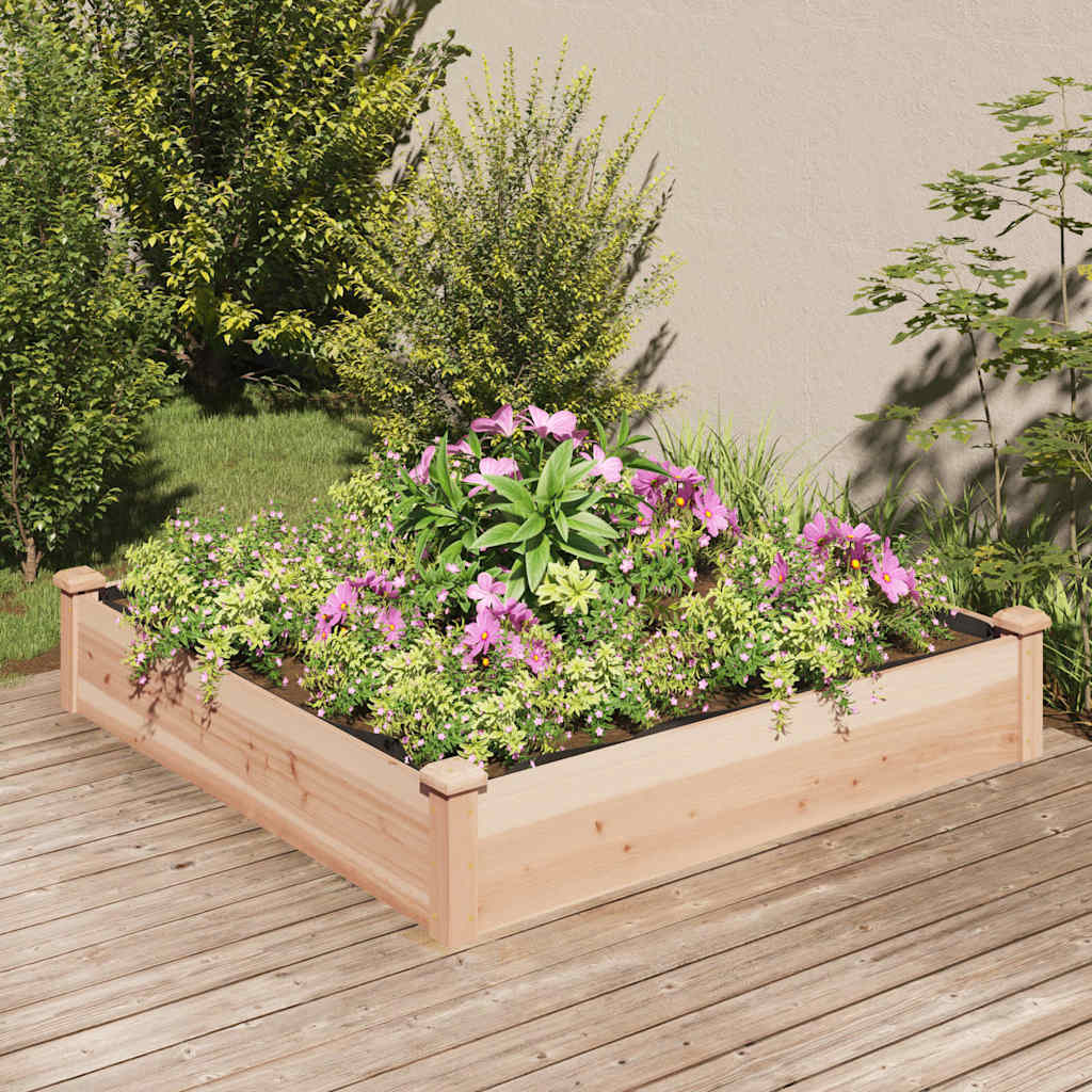Hochbeet mit Einsatz Grau 120x45x25 cm Massivholz Tanne