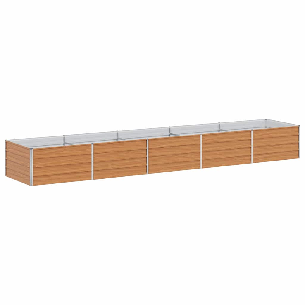 Hochbeet Hellbraun 100 x 100 x 77 cm Verzinkter Stahl