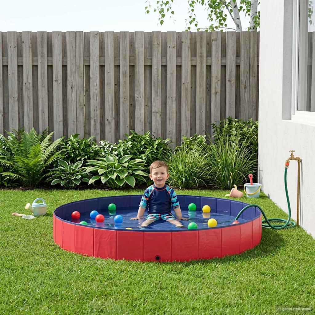 Kinder Schwimmbecken Rot Ø 80 x 20 cm
