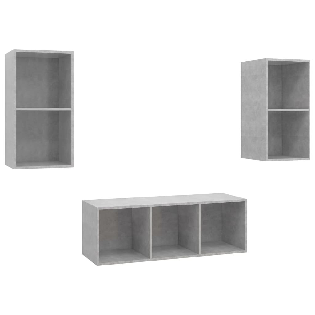 3-tlg. TV-Schrank-Set Weiß Holzwerkstoff