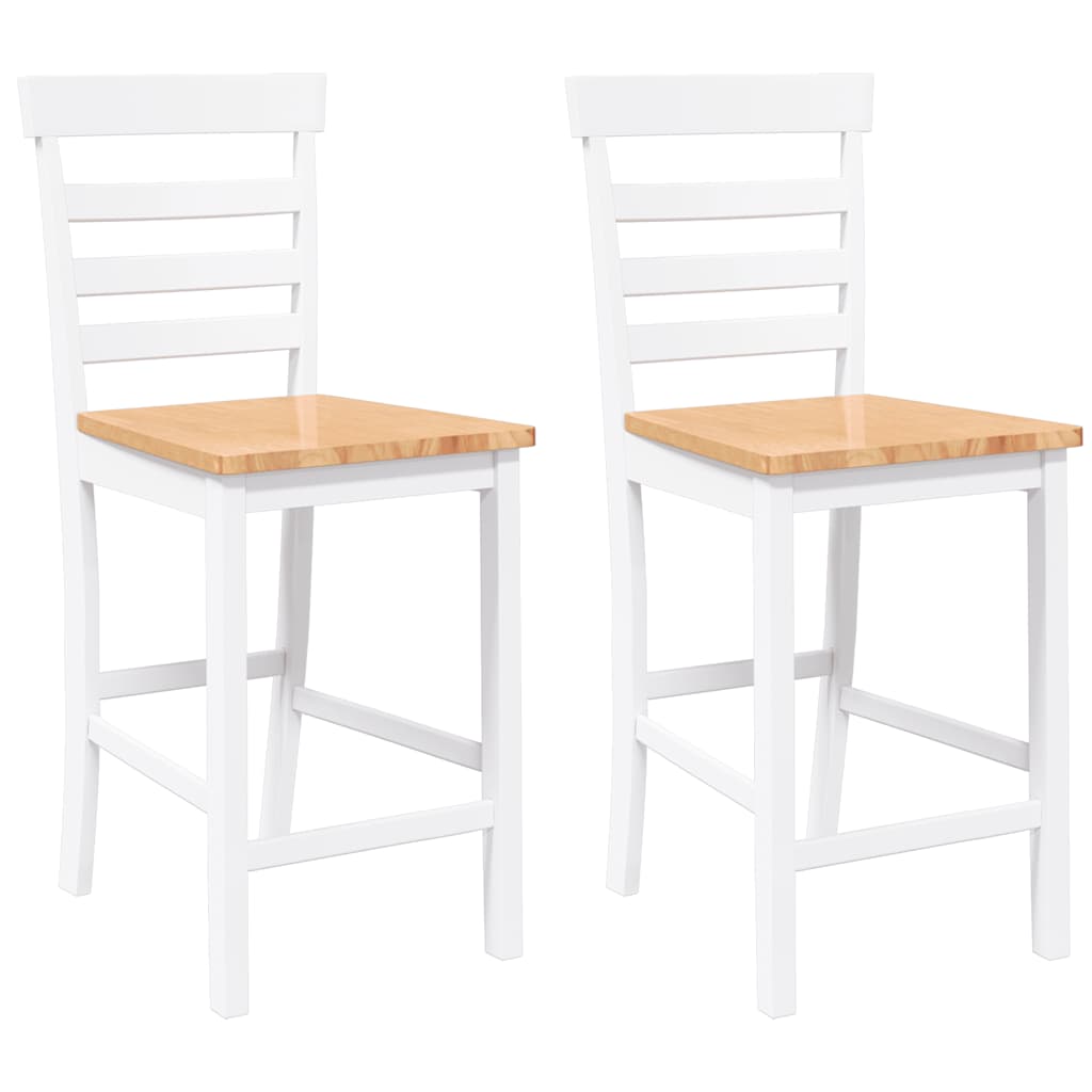 Barhocker 2 Stk. Weiß Stoff