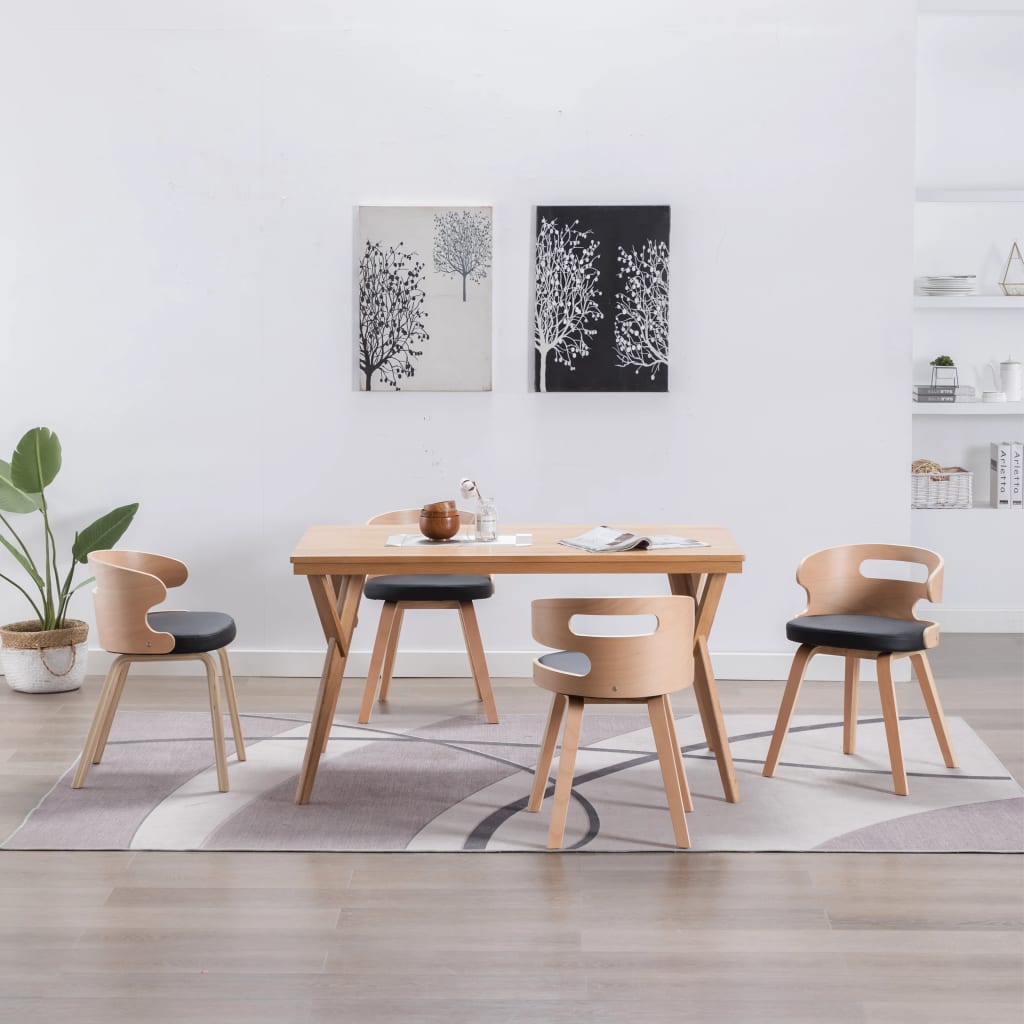 Esszimmerstühle 4 Stk. Braun Bugholz und Kunstleder