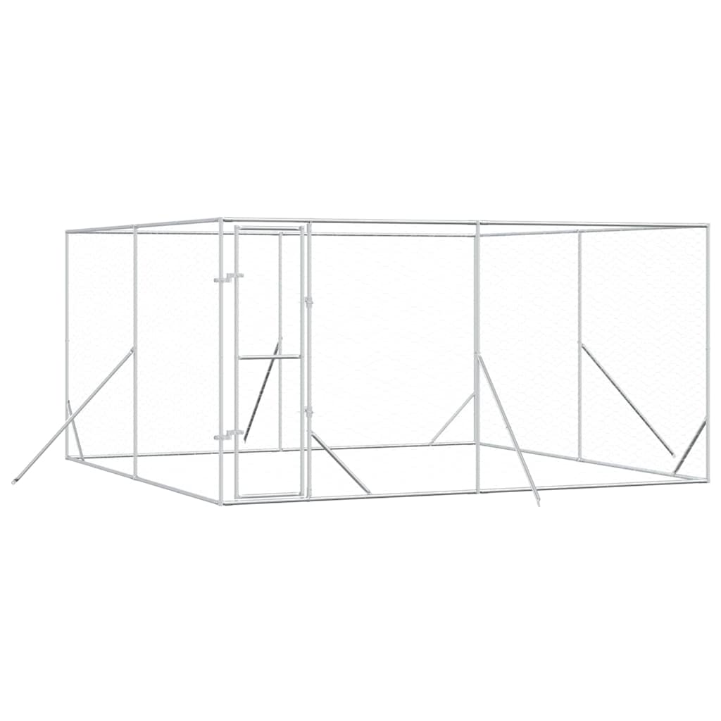 Outdoor-Hundezwinger Silbern 2x2x2 m Verzinkter Stahl