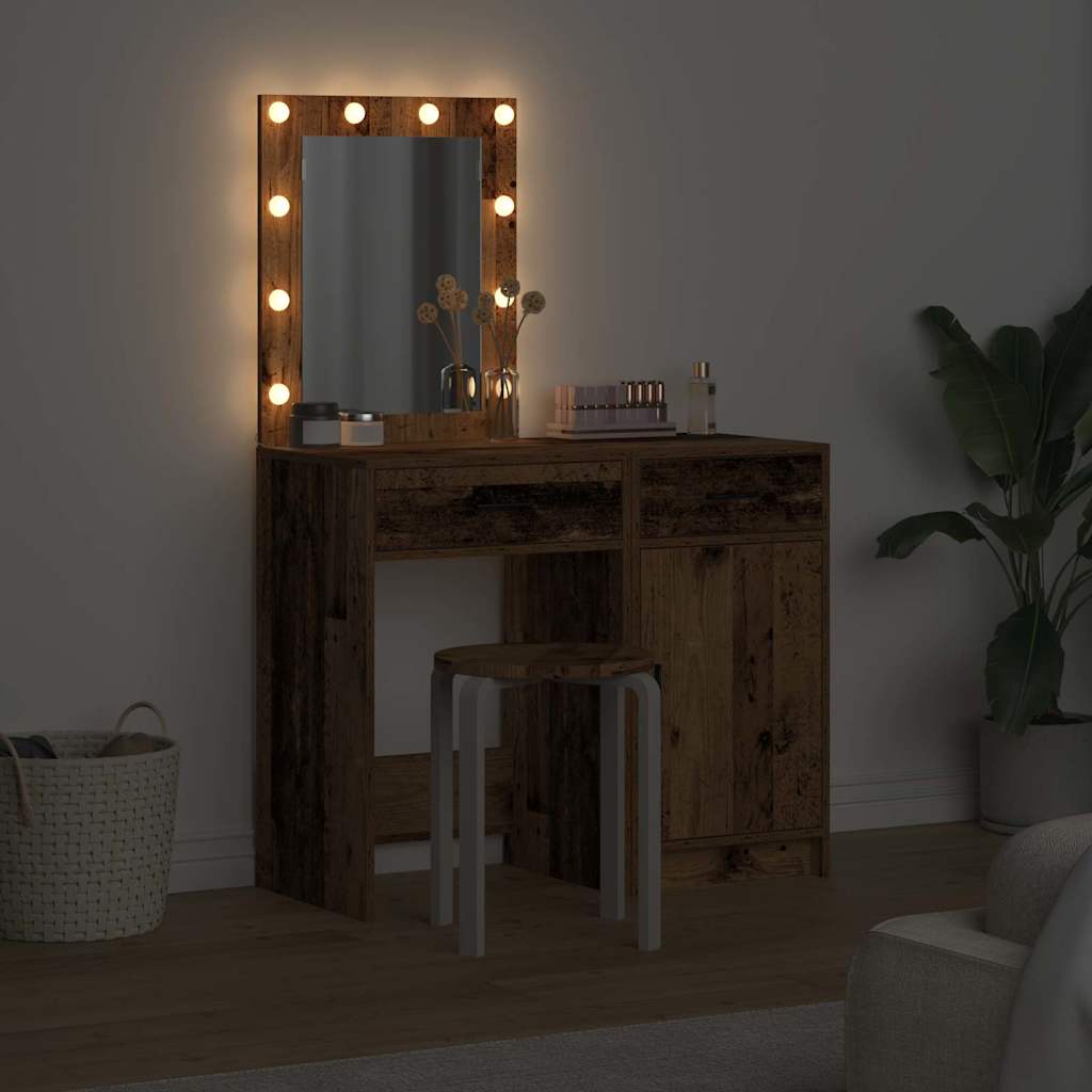 Schminktisch mit Tür 2 pcs Weiß 50 x 41 x 135 cm Holzwerkstoff