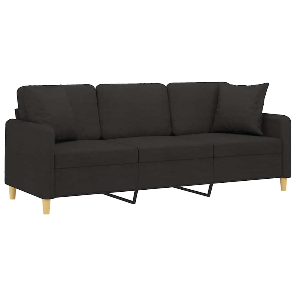 2-Sitzer-Sofa mit Zierkissen Braun 120 cm Stoff