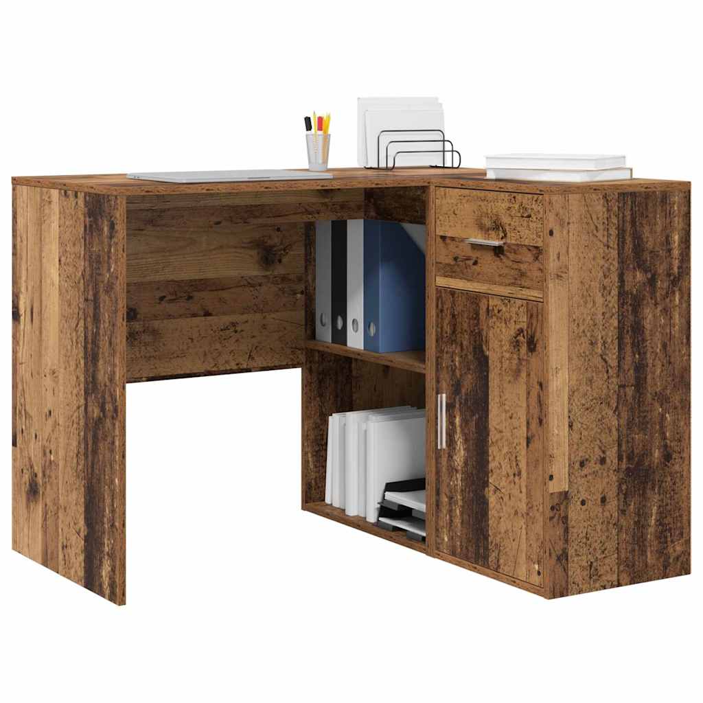 Eck-Schreibtisch Schwarz Eichen-Optik 102 x 88 x 75 cm