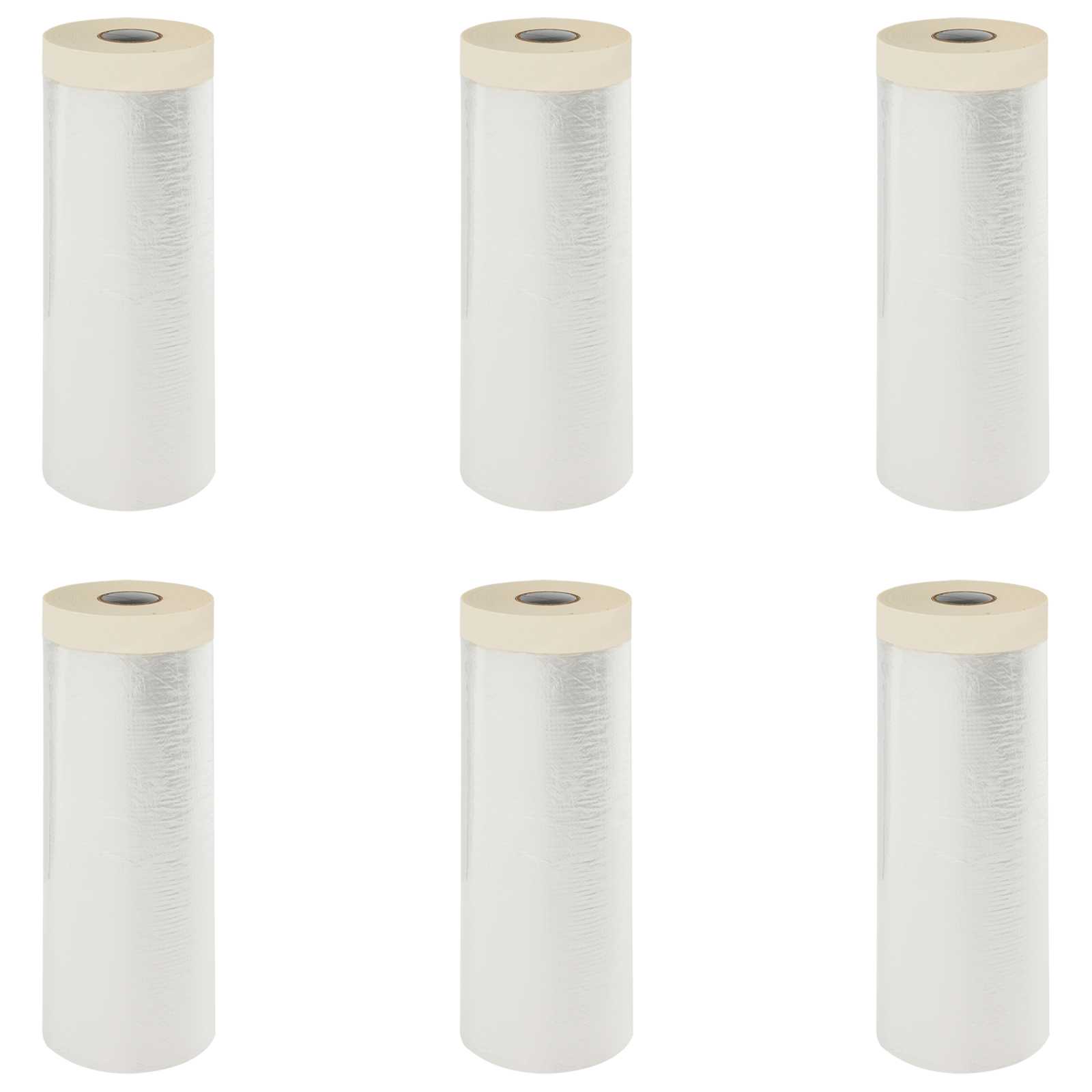Staubschutzfolie mit Klebeband 6 pcs Transparent 30 x 3300 cm