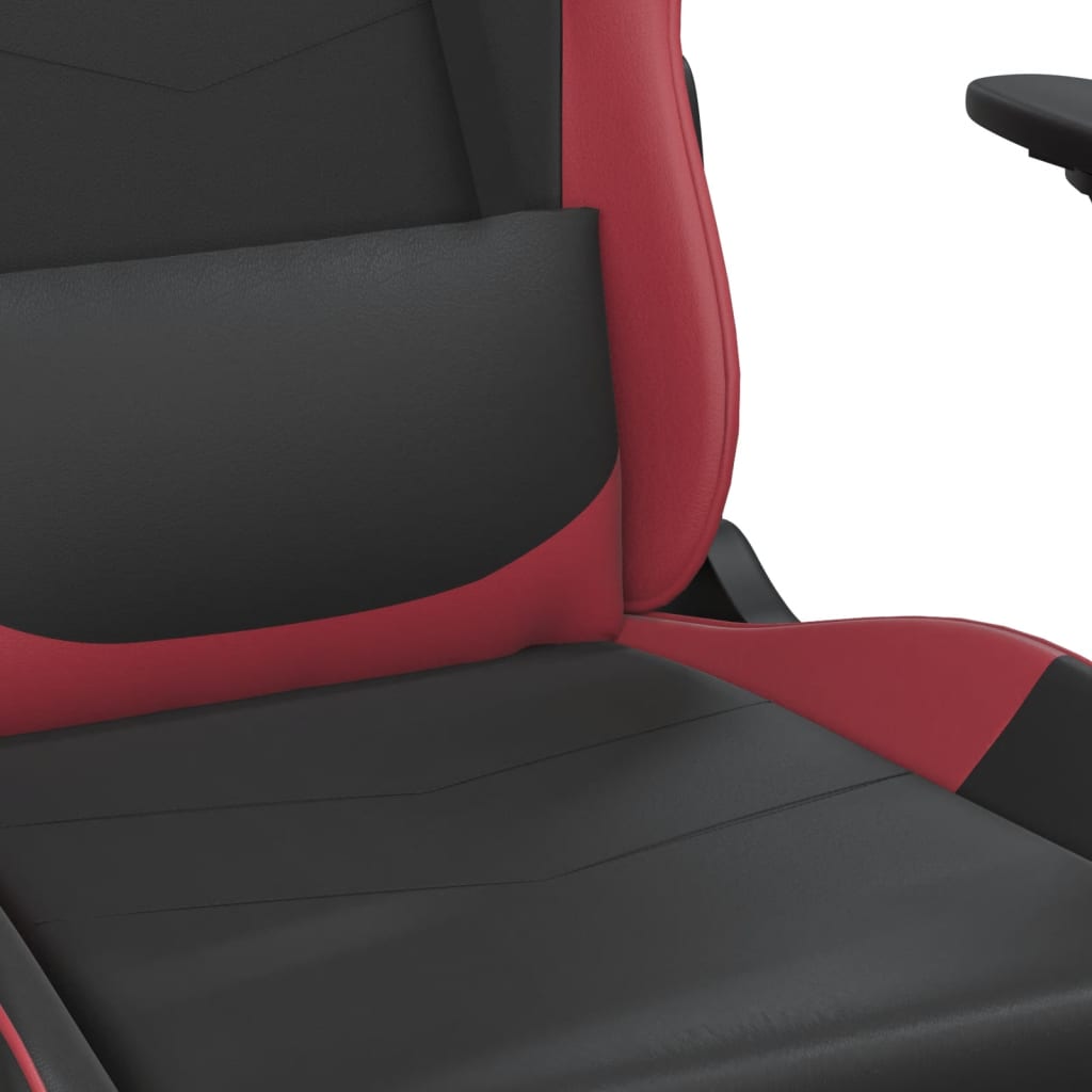 Gaming-Stuhl mit Massagefunktion Schwarz und Rot Kunstleder