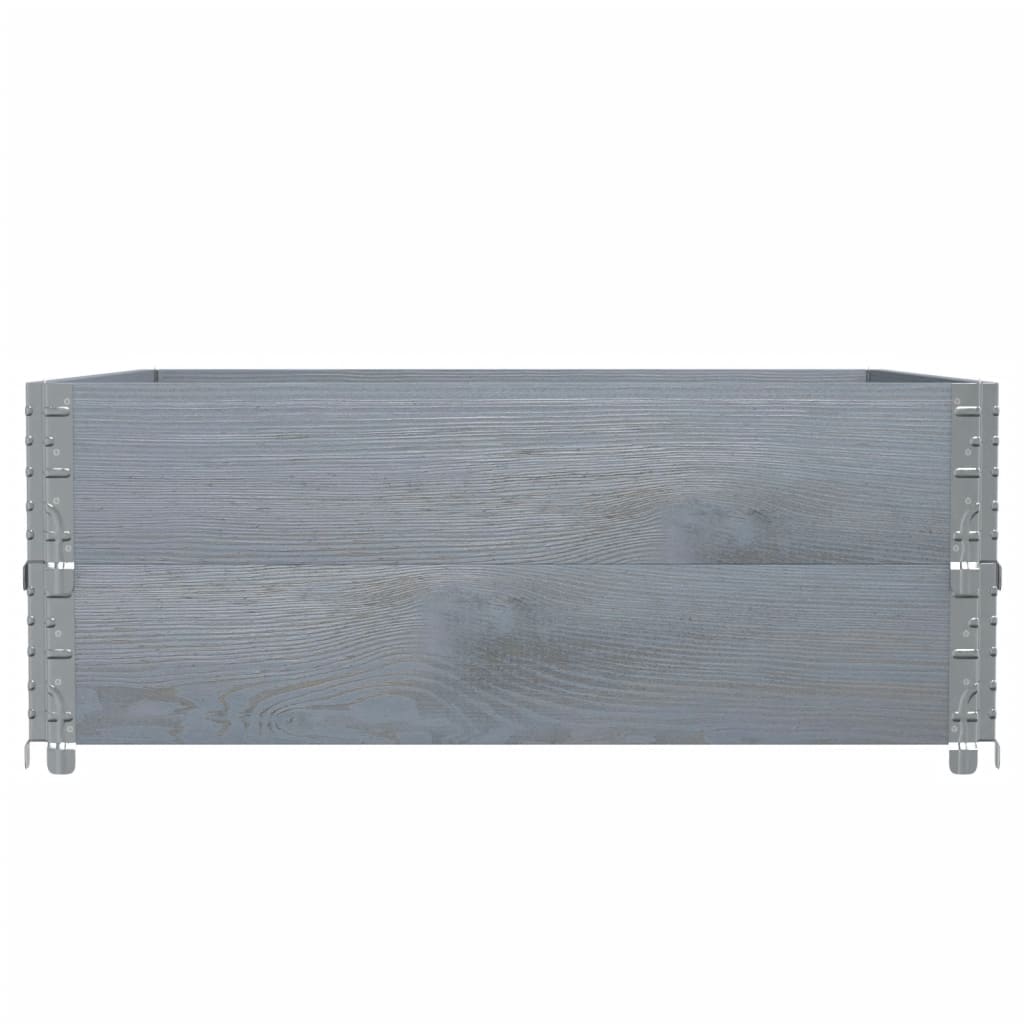 Paletten-Aufsatzrahmen Schwarz 80x60 cm Massivholz Kiefer