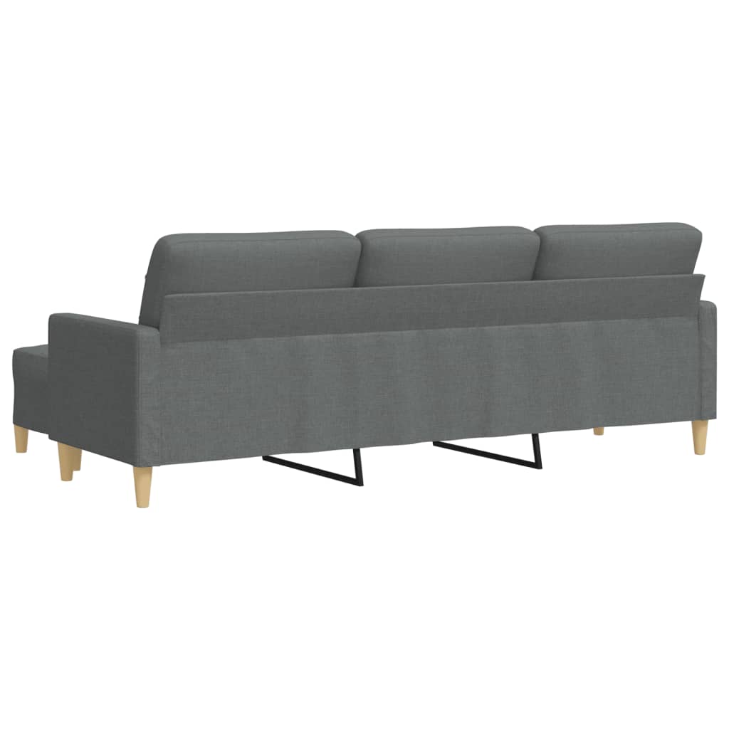 3-Sitzer-Sofa mit Hocker Taupe 180 cm Stoff