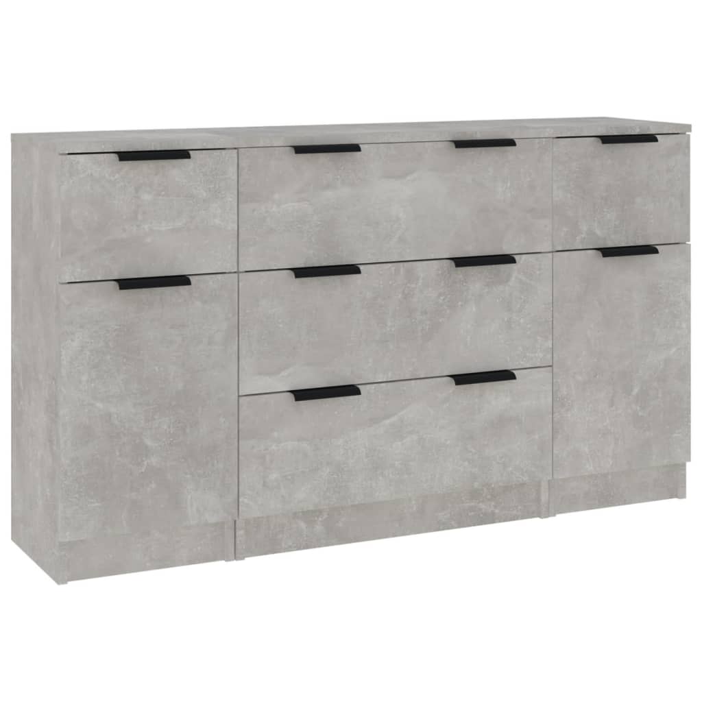 3-tlg. Sideboard-Set Weiß Holzwerkstoff