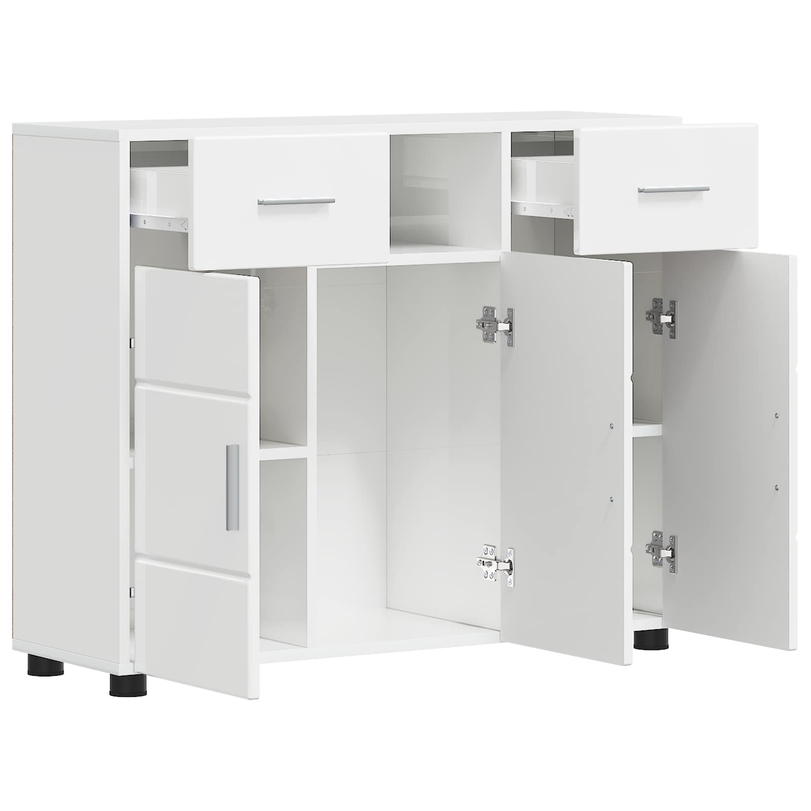 Highboard mit Regal FLORIN Weiß 60 x 35 x 182 cm Holzwerkstoff