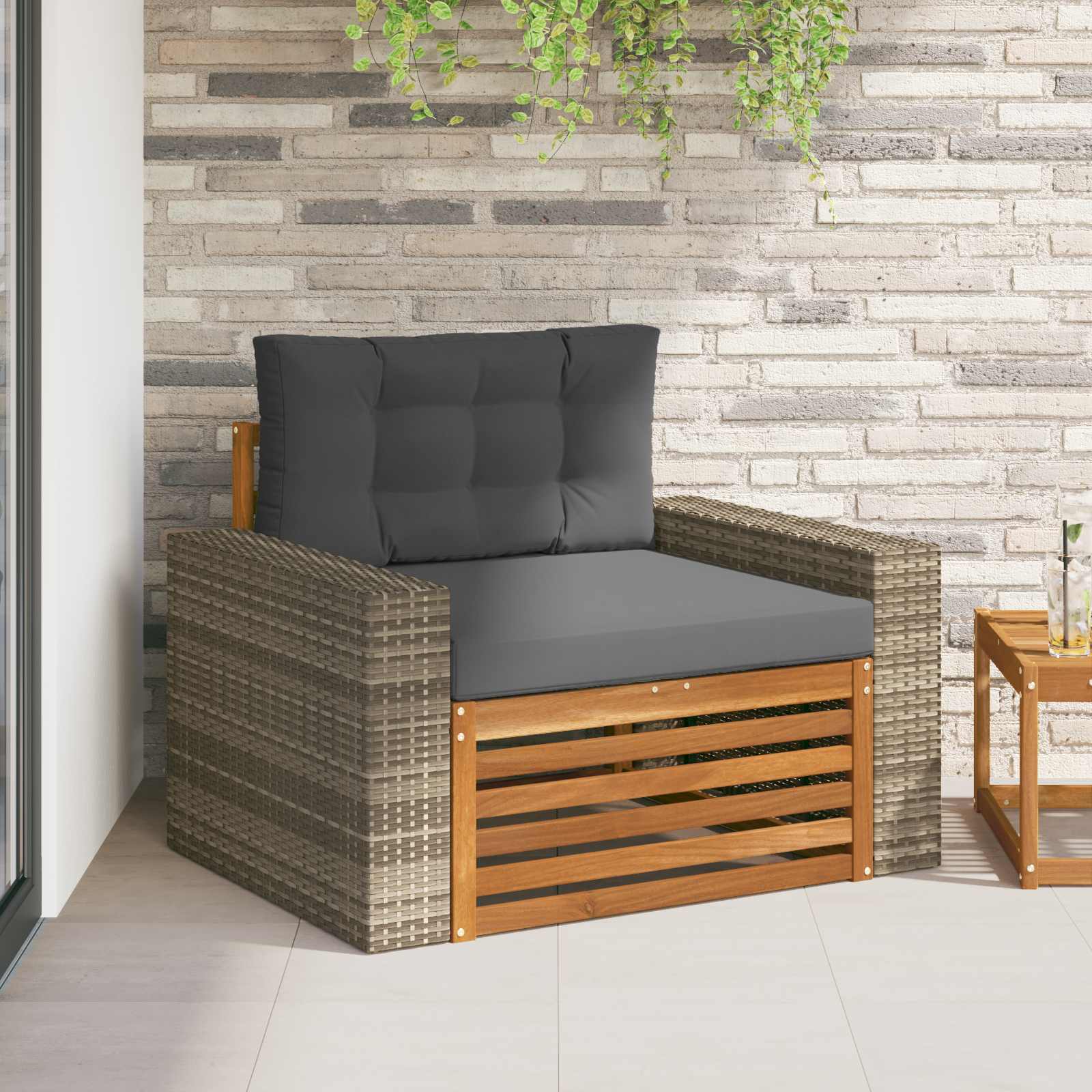 2 Stück Outdoor-Sofa Natur