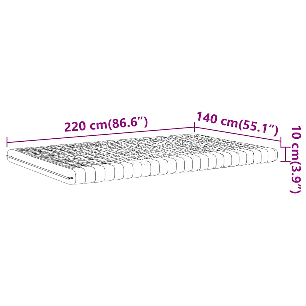 Schaumstoffmatratze Weiß 80x200 cm 7-Zonen Härtegrad 20 ILD