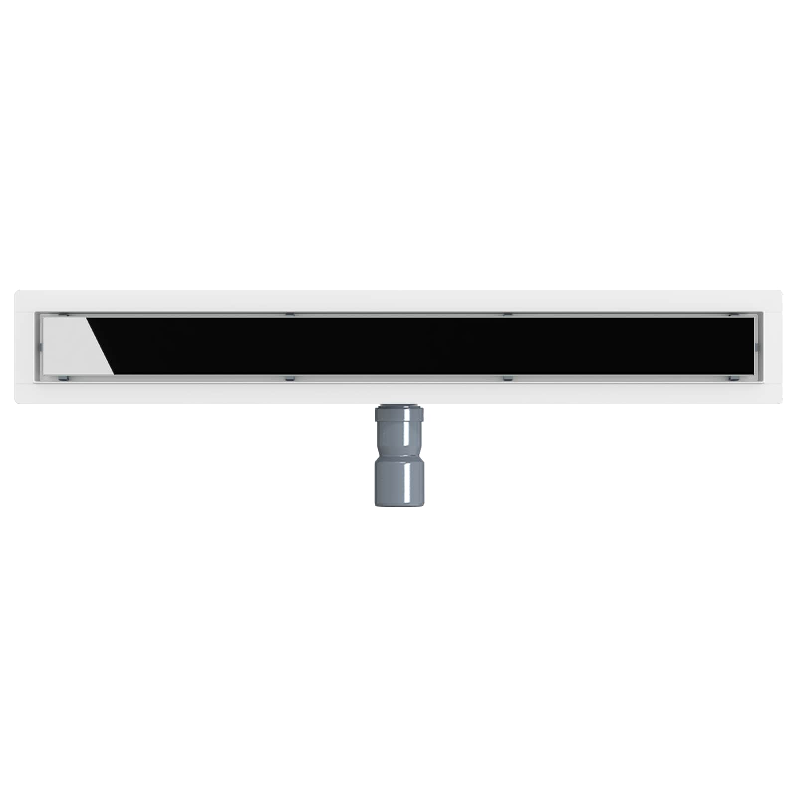 Duschabfluss mit Glashülle und 360° Siphon Schwarz 50 cm