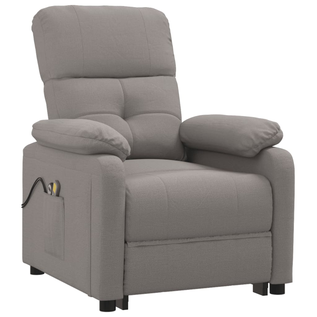 Massagesessel Elektrisch Dunkelgrau Stoff