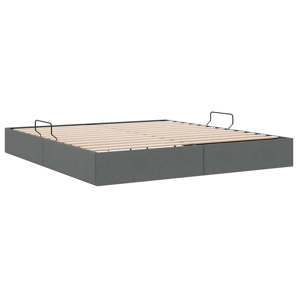 Aufbewahrungsbett mit Matratze Hellgrau 203 x 100 cm Stoff