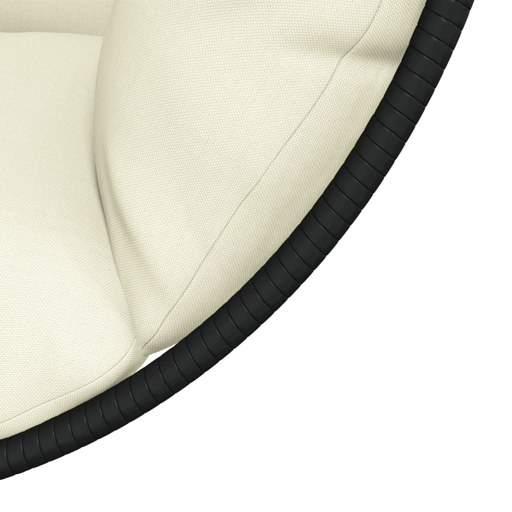 Hängesessel Ei-Design mit Ständer Anthrazit Rattan und Stahl